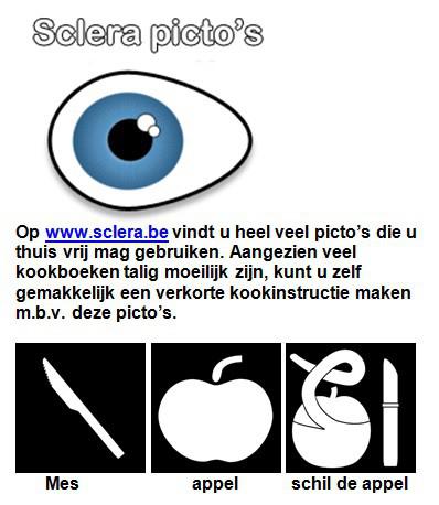 De picto's van ww.sclera.be zijn vrij te gebruiken en kunt u thuis inzetten voor tal van mogelijkheden. 